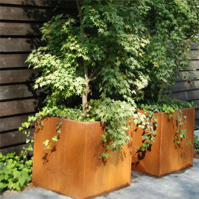 Коробки плантатора Corten на открытом воздухе устойчивого квадрата ржавые стальные для сада