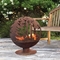 Камин глобуса огня стали Corten стиля сферы деревенский флористический для портативного подогревателя