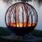 Сферы зимы глобуса огня Corten OEM деревянная горя яма огня стальной форменная