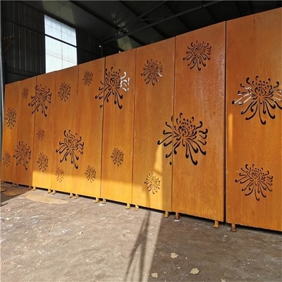 Сад металла картины хризантемы ржавый орнаментирует Corten стальной лазер отрезал панели