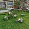 Сады придают квадратную форму геометрическому абстрактному отполированному зеркалу скульптуры нержавеющей стали